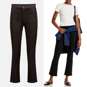 MOTHER Jeans Patch Pocket Insider Ankle Pitch Black Size 28